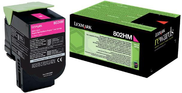 Lexmark - Retour Programme Toner 802, 3 000 pages, OEM 80C2HM0, Magenta