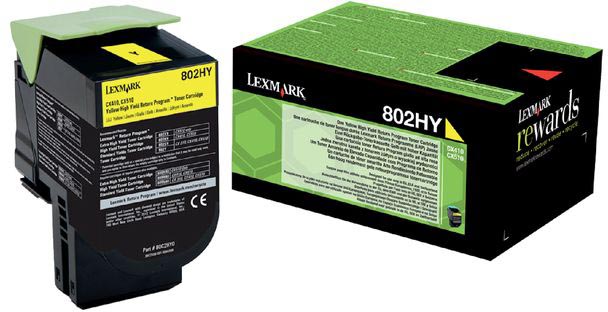 Lexmark - Retour Programme Toner 802, 3 000 pages, OEM 80C2Hy0, Geel