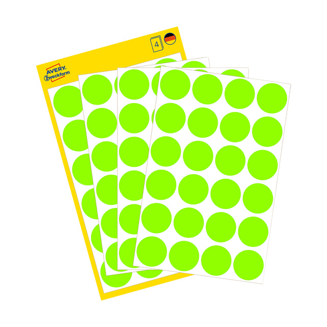 Avery Zweckform - Étiquette Zweckform 3174 ronde 18mm vert clair 96 étiquettes | 10 pièces