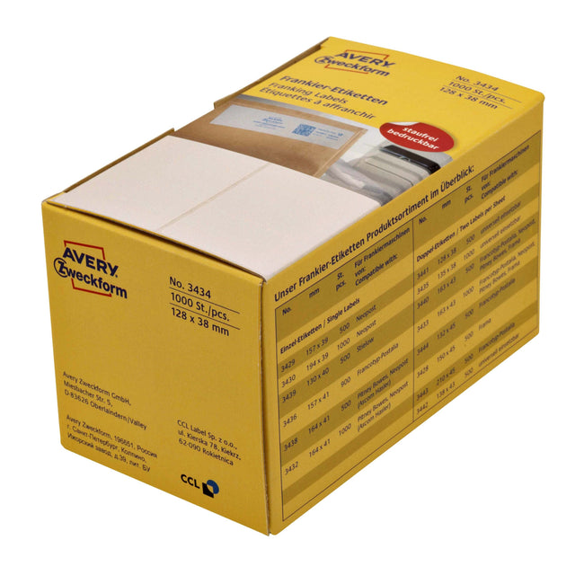 Avery Zweckform - Étiquette d'affranchissement Zweckform 3435 135x38mm 1000 pièces