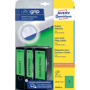 Avery Zweckform - Contre-étiquette Zweckform étroite 38x192mm autocollante vert
