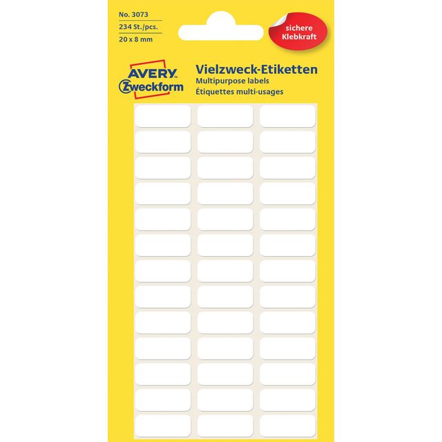 Avery Zweckform - Étiquette Zweckform 3073 20x8mm blanc 234 étiquettes | 10 pièces