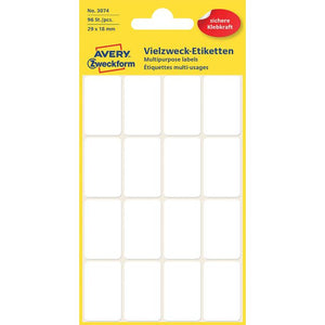Avery Zweckform -  Etiket avery 3074 29x18mm wit 96st