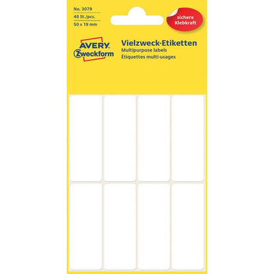 Avery Zweckform -  Etiket avery 3079 50x19mm wit 48st