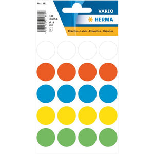 HERMA -  Etiket  1881 rond 19mm assorti 100st | 10 stuks