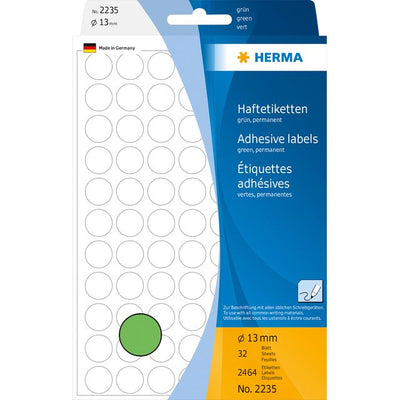 HERMA - Etiquette 2235 ronde 13mm vert 2464 pièces