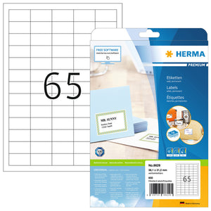 HERMA - Etiquette 8629 38,1x21,2mm premium blanc 650 pièces