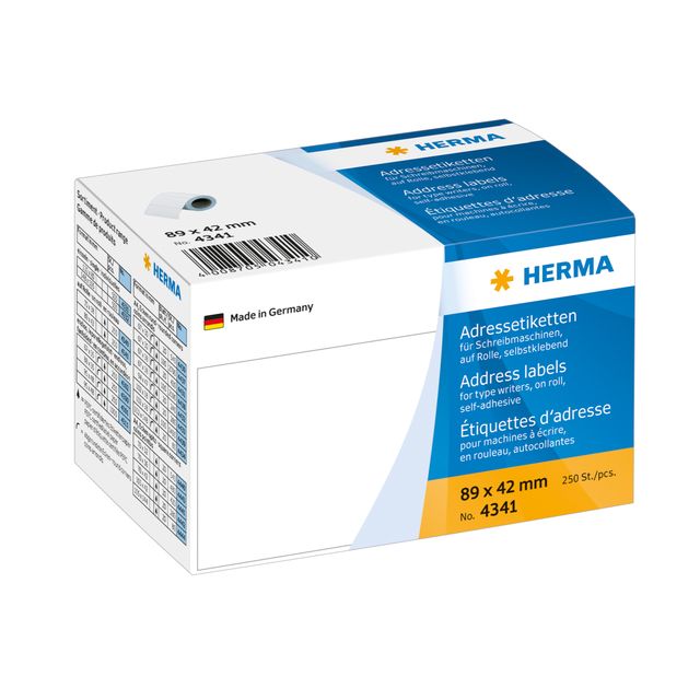 HERMA - Etiquette adresse 4341 89X42mm en rouleau 250 pièces