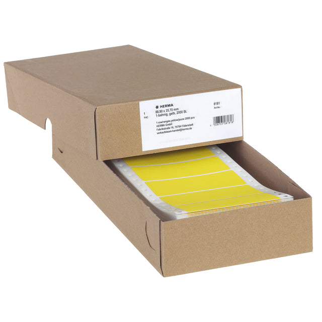 HERMA - Etiquette 8181 88,9x35,7mm 1 voie jaune 2000 pièces