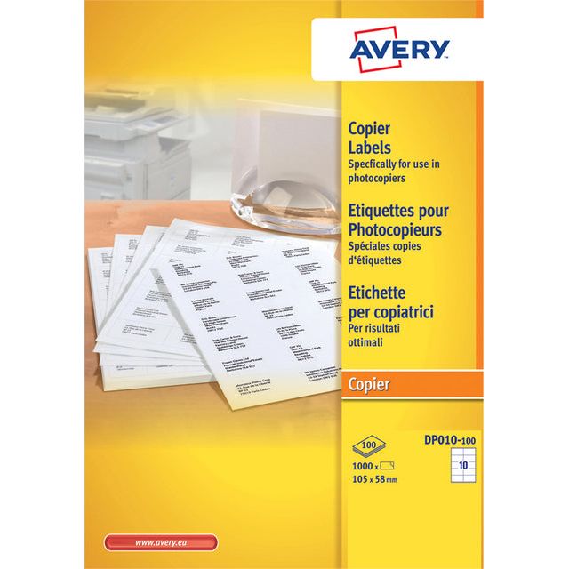 Avery - Label Avery DP010-100 105x58mm blanc 1000 pièces | 5 pièces