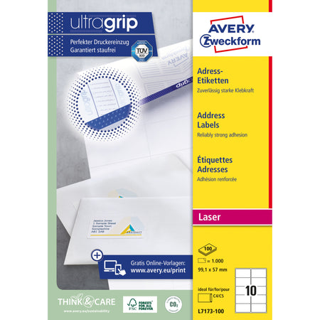 Avery -  Etiket  l7173 99.1x57mm wit 1000st