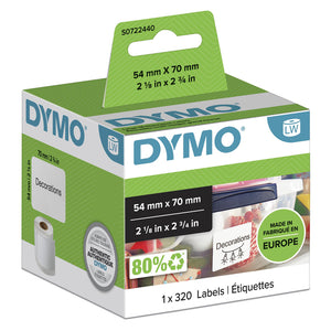 Dymo -  Etiket  labelwriter multifunctioneel 54x70 wit | 6 stuks