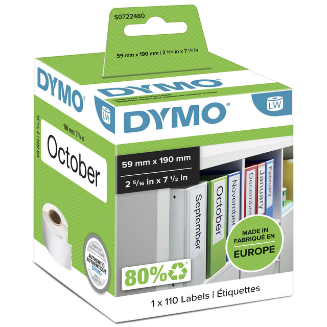 Dymo - Classeur de cartes de visite Etiket LabelWriter 59x190mm 1 rouleau de 110 pièces..