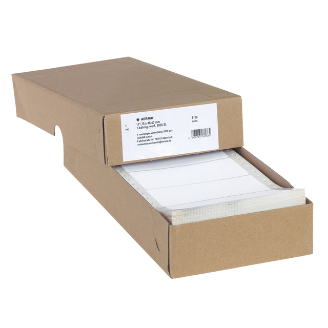 HERMA -  Etiket 8166 111.7x48.4mm 1-baans wit 2000 stuks