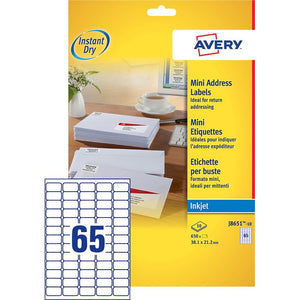 Avery -  Etiket  j8651-10 38.1x21.2mm wit 650st