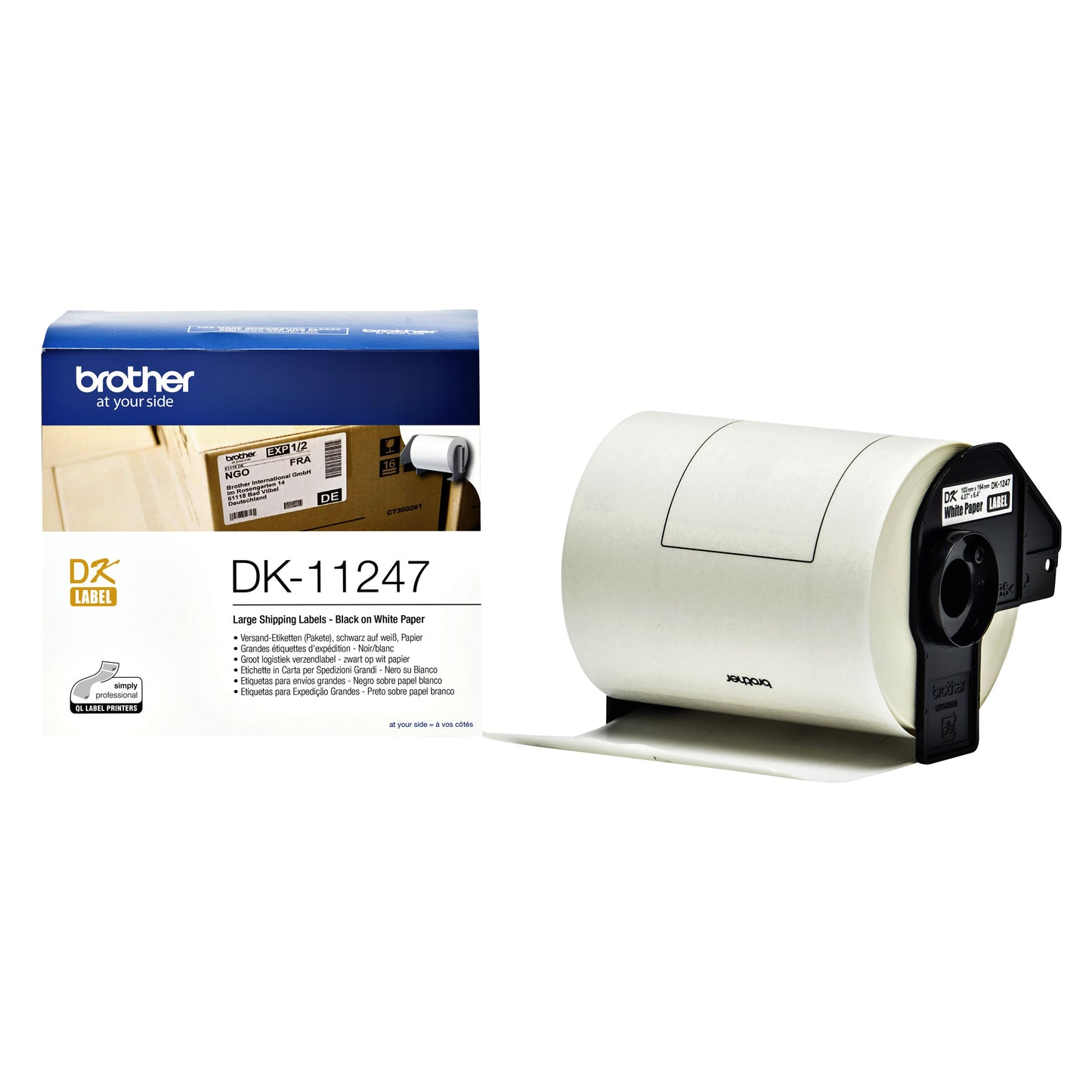 Brother - Etiket DK-11247 étiquette d'expédition grande 103x164mm 1 rouleau de 180 pièces blanc