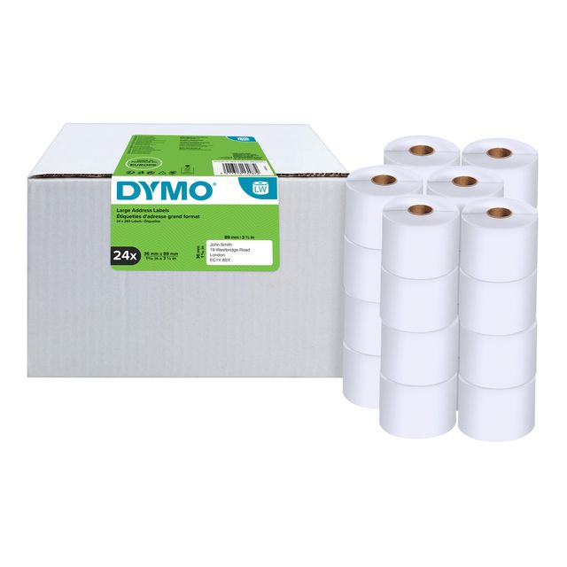 Dymo -  Etiket LabelWriter adressering 36x89mm 24 rollen á 260 stuks wit