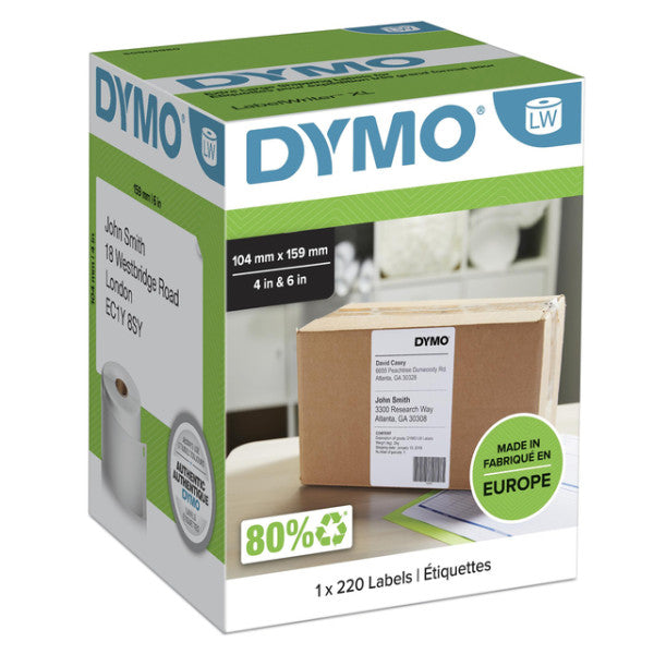 Dymo -  Etiket LabelWriter 5XL verzendlabel 104x159mm 1 rol á 220 stuks..