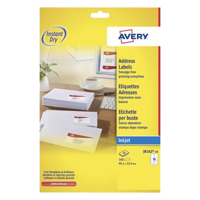 Avery -  Etiket  j8162-10 99.1x33.9mm wit 160st | 10 stuks