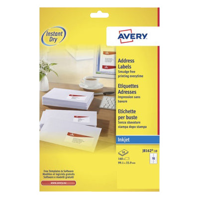 Avery -  Etiket  j8162-10 99.1x33.9mm wit 160st | 10 stuks