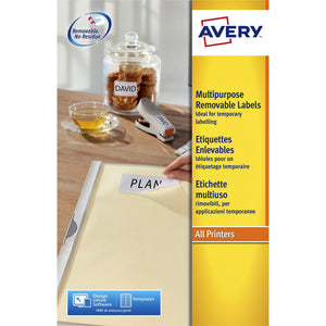 Avery -  Etiket  l6025rev-25 63.5x46.6mm wit 450st
