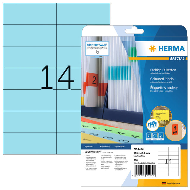 HERMA - Etiket herma 5060 105x42.3mm verwijderb bl 280st