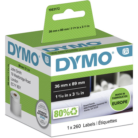 Dymo -  Etiket LabelWriter adressering 36x89mm 1 rol á 260 stuks wit