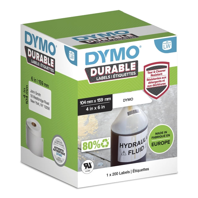 Dymo -  Etiket LabelWriter industrieel 104x159mm 1 rol á 200 stuks wit