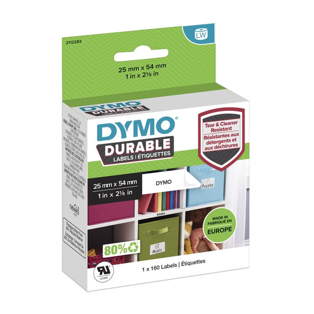 DYMO - Etiquette LabelWriter industrielle 25x54mm 1 rouleau de 160 pièces blanc