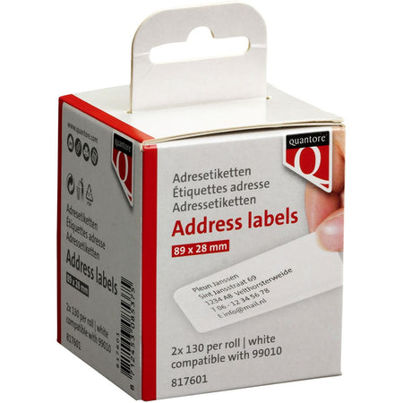 Quantore -  Label etiket 99010 28x89mm adres wt