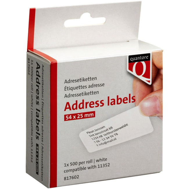 Quantore - Etiquette 11352 54x25mm adresse blanc 500 pièces