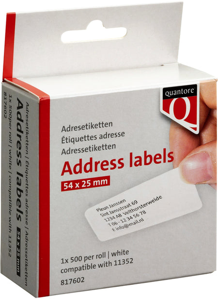 Quantore - Etiquette 11352 54x25mm adresse blanc 500 pièces