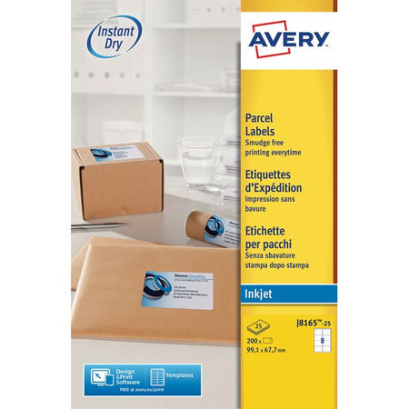 Avery - Étiquette J8165-25 99,1x67,7mm blanc 200 étiquettes