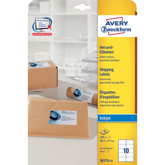 Avery - Étiquette j8173-25 99,1x57mm blanc 250 pièces