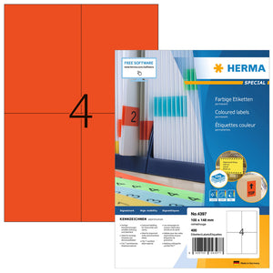 HERMA -  Etiket  4397 105x148mm a6 rood 400st