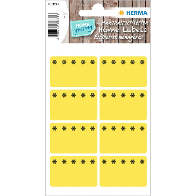 HERMA - Etiquette 3771 26x40mm congélateur jaune 48 pièces