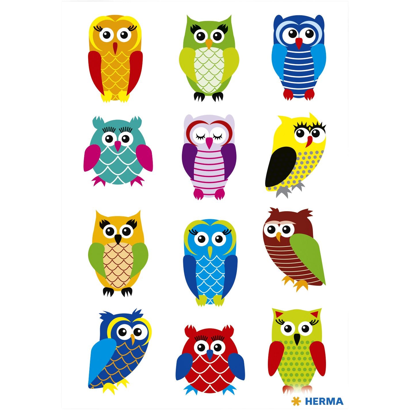 HERMA - Etiquette 3224 chouettes feuille pailletée