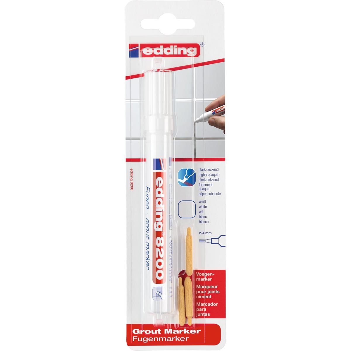 Edding - marqueur de joint e-8200, blanc, sur blister