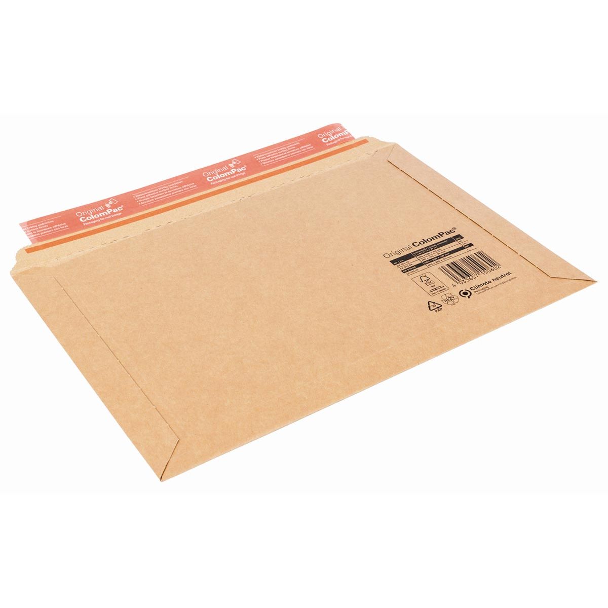 Klika - Enveloppe d'expédition avec soufflet, bande adhésive sur le côté long, ft 50 x 250 x 360 mm, marron