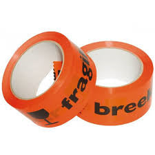 IEZZY -  Waarschuwingse  breekbaar 50mmx66m or/zw
