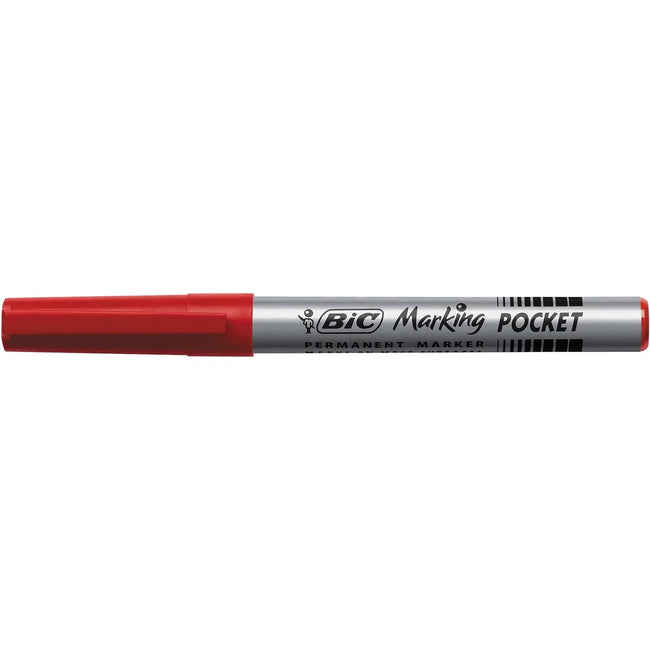 BIC - Ecolutions de marqueur permanent, largeur d'écriture 1,1 mm, point fin, rouge