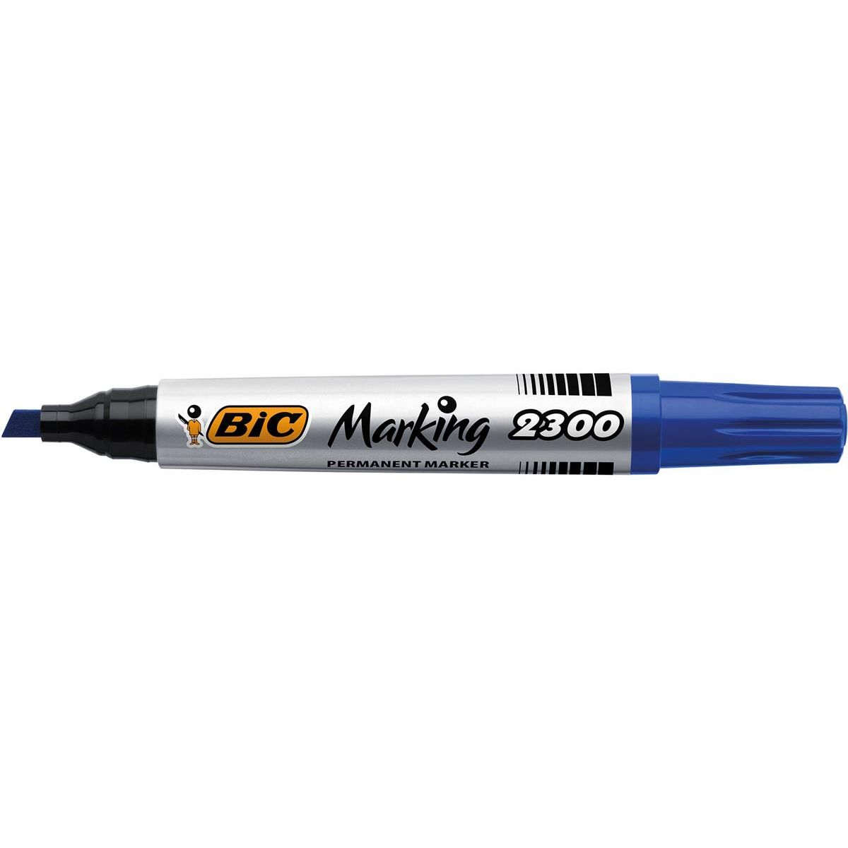 Bic - Permanentmarker 2300 ECOlutions, Schreibbreite 3,7 5,5 mm, schräge Spitze, blau