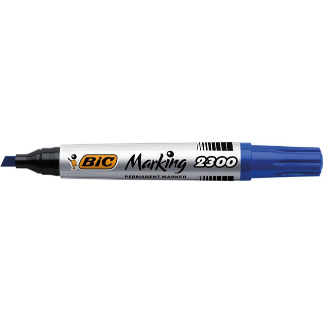 Bic -  permanent marker 2300 ECOlutions, schrijfbreedte 3,7 5,5 mm, schuine punt, blauw