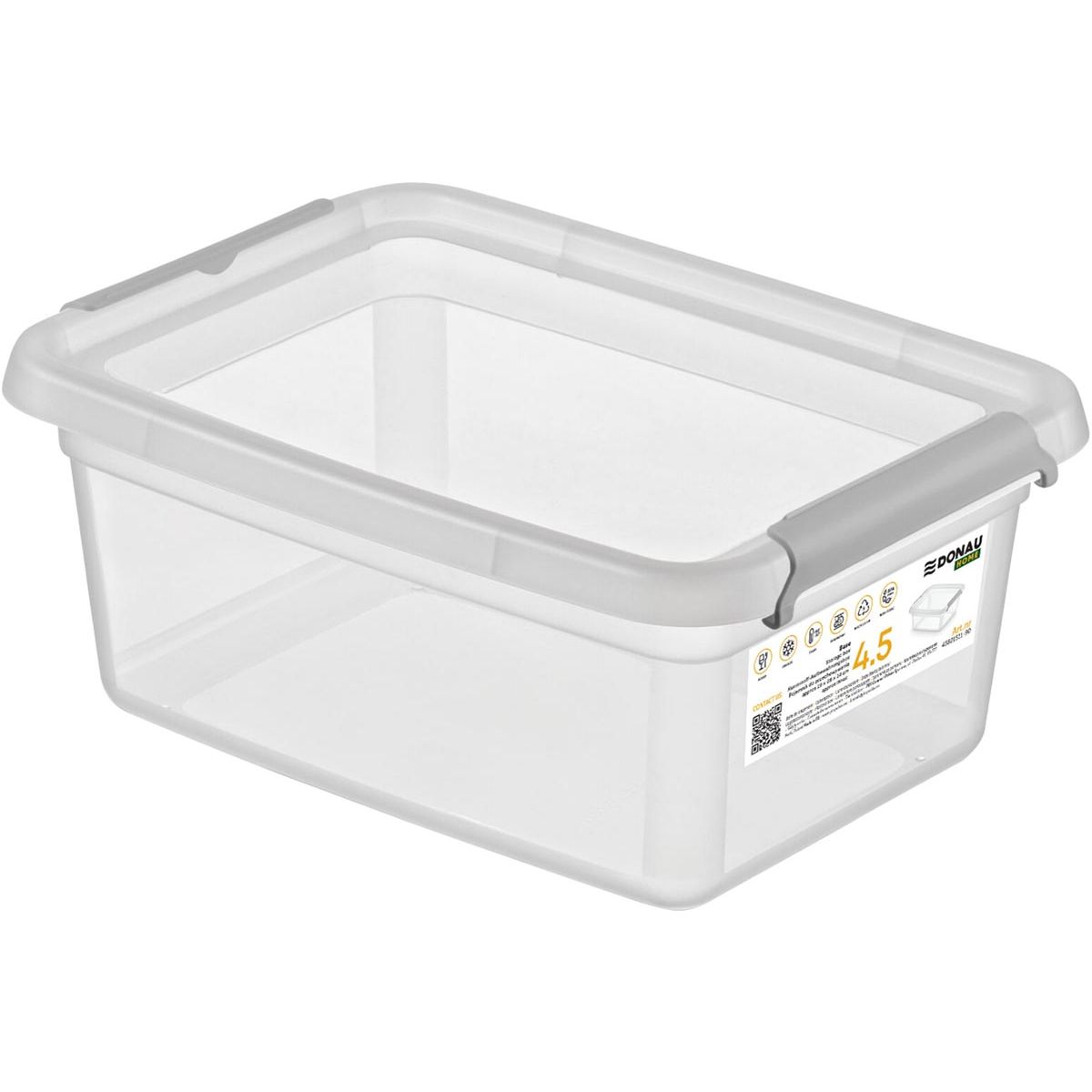 DONAU HOME -   opbergdoos, 4,5 liter, transparant