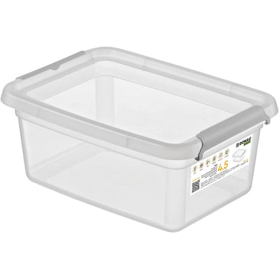 DONAU Home - boîte de rangement, 4,5 litres, transparente