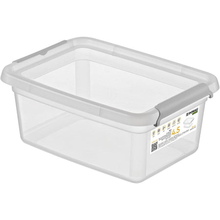 DONAU HOME -   opbergdoos, 4,5 liter, transparant