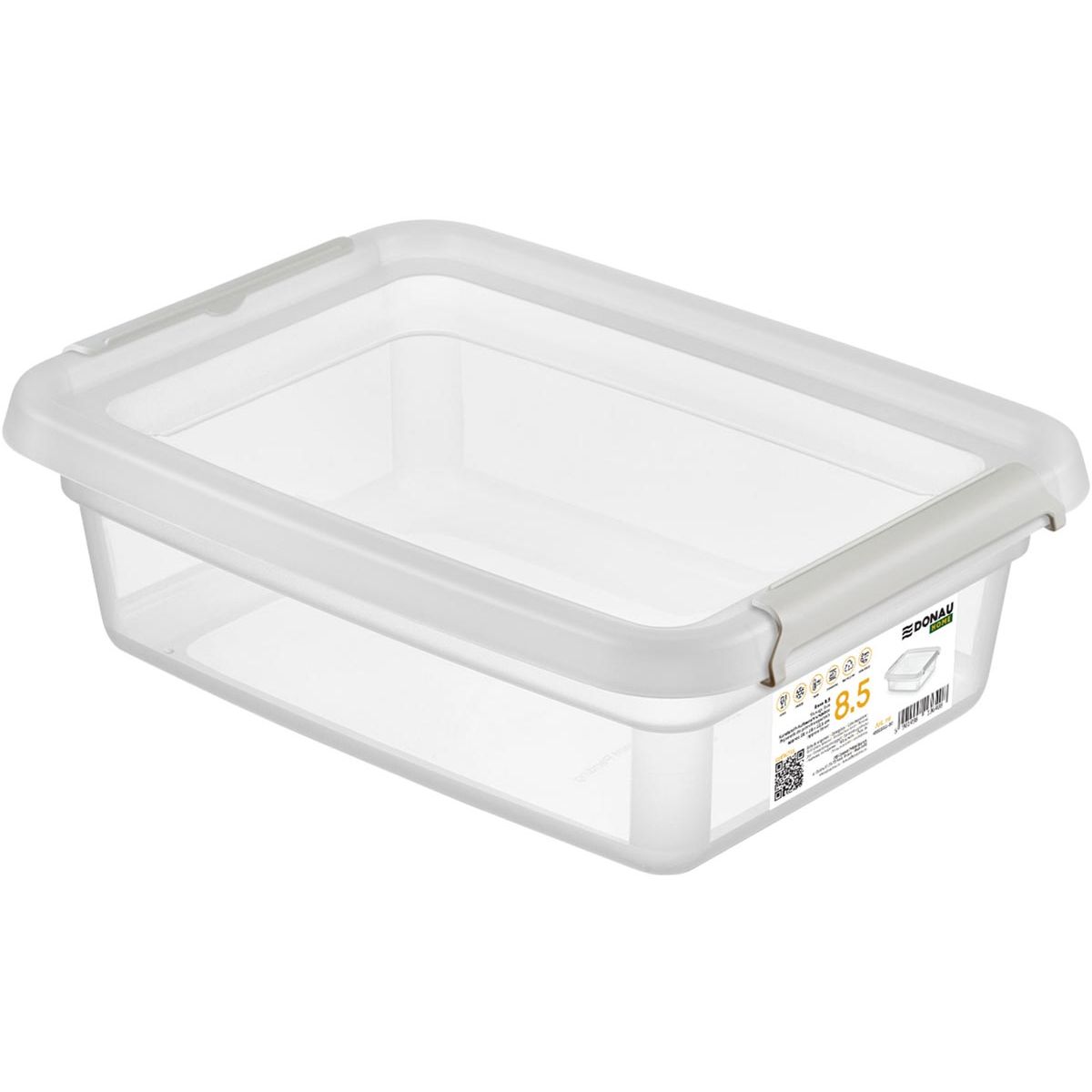 DONAU HOME -   opbergdoos, 8,5 liter, transparant