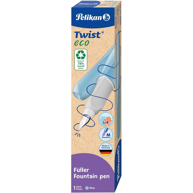 Pelikan - Twist Fountain Pen Eco, avec remplissage, bleu