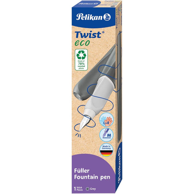 Pelikan - Twist Fountain Pen Eco, avec remplissage, gris