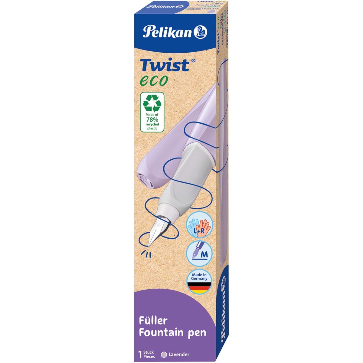 Pelikan - Twist vulpen Eco, met vulling, lavendel